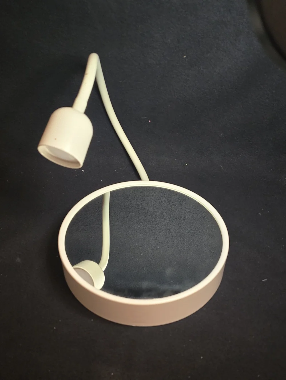 IKEA White Round Vanity Mirror with Flexible Gooseneck Light